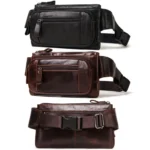 MH562 Leather Men Waste Bags Multifunctional Retro Messenger Bag - Image 2
