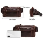 MH562 Leather Men Waste Bags Multifunctional Retro Messenger Bag - Image 3