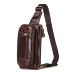 MH562 Leather Men Waste Bags Multifunctional Retro Messenger Bag - Image 4