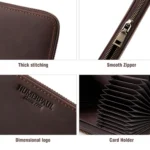 HUMERPAUL BP816 RFID Anti-Magnetic Men Long Wallet Business Retro Multi-Card Solt Handbag - Image 5