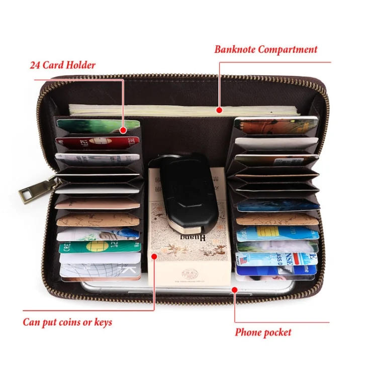 TBD0602652501_B5.webp HUMERPAUL BP816 RFID Anti-Magnetic Men Long Wallet Business Retro Multi-Card Solt Handbag - Image 6