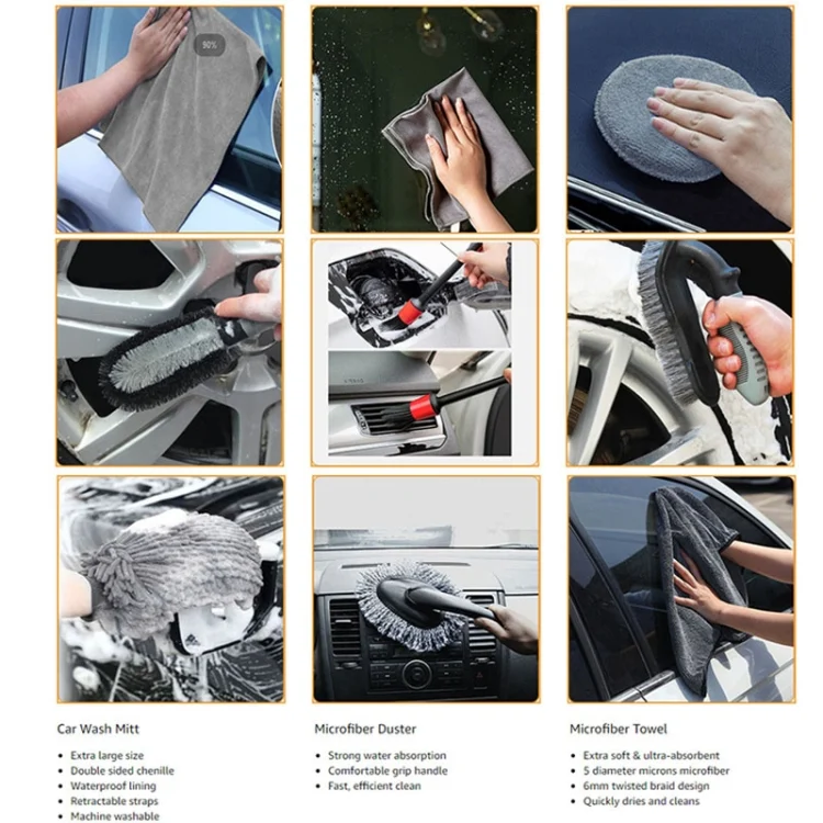 TBD0602655201_B5.webp Car Waterproof Gloves Tire Gap Cleaning Brush Car Wash Set - Image 6