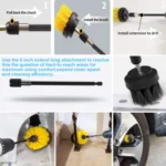 6PCS Electric Drill Head Car Tire Floor Crevice Cleaning Brush - Image 6