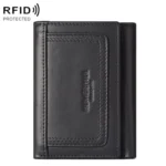 HUMERPAUL BP992 RFID Anti-Magnetic Multi-Card Position Zipper Coin Purse Leather Men Wallet