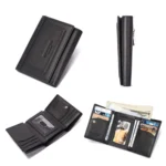 HUMERPAUL BP992 RFID Anti-Magnetic Multi-Card Position Zipper Coin Purse Leather Men Wallet - Image 4
