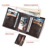 HUMERPAUL BP992 RFID Anti-Magnetic Multi-Card Position Zipper Coin Purse Leather Men Wallet - Image 6