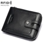 HUMERPAUL BP948-s RFID Anti-Theft Brush Men Leather Wallet Short Coin Purse