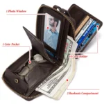 HUMERPAUL BP948-s RFID Anti-Theft Brush Men Leather Wallet Short Coin Purse - Image 4
