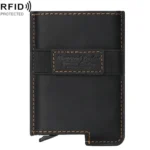 HUMERPAUL BP977 RFID Anti-Theft Card Box Leather Automatic Credit Card Set