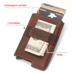 HUMERPAUL BP977 RFID Anti-Theft Card Box Leather Automatic Credit Card Set - Image 6