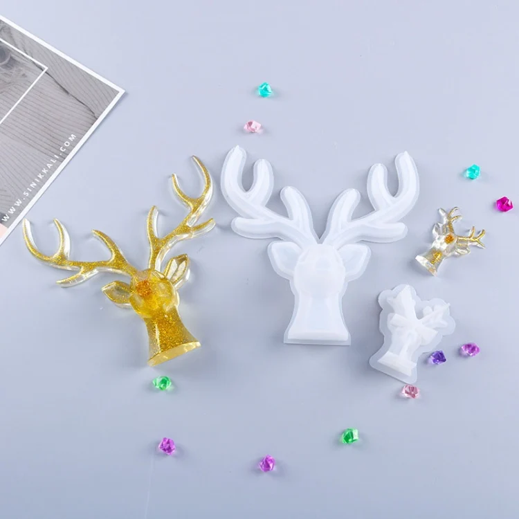 TBD0602667601A.webp D617 DIY Drop Mold Deer Antler Ornament Silicon Mold - Image 1