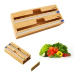 Aluminum Foil Wrap Dispenser Wood Storage Box for Kitchen Drawer,Style: - Image 6