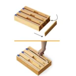 Aluminum Foil Wrap Dispenser Wood Storage Box for Kitchen Drawer,Style: - Image 2