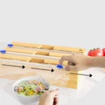 Aluminum Foil Wrap Dispenser Wood Storage Box for Kitchen Drawer,Style: - Image 3