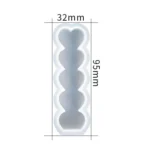 D2111-1 DIY Drop Mold Heart Candle Silicone Mold - Image 2