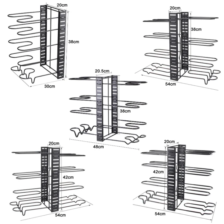 TBD0602693001_B1.webp Kitchen Vertical Folding Detachable Pot Lid Holder, Specification: - Image 2