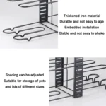 Kitchen Vertical Folding Detachable Pot Lid Holder, Specification: - Image 3