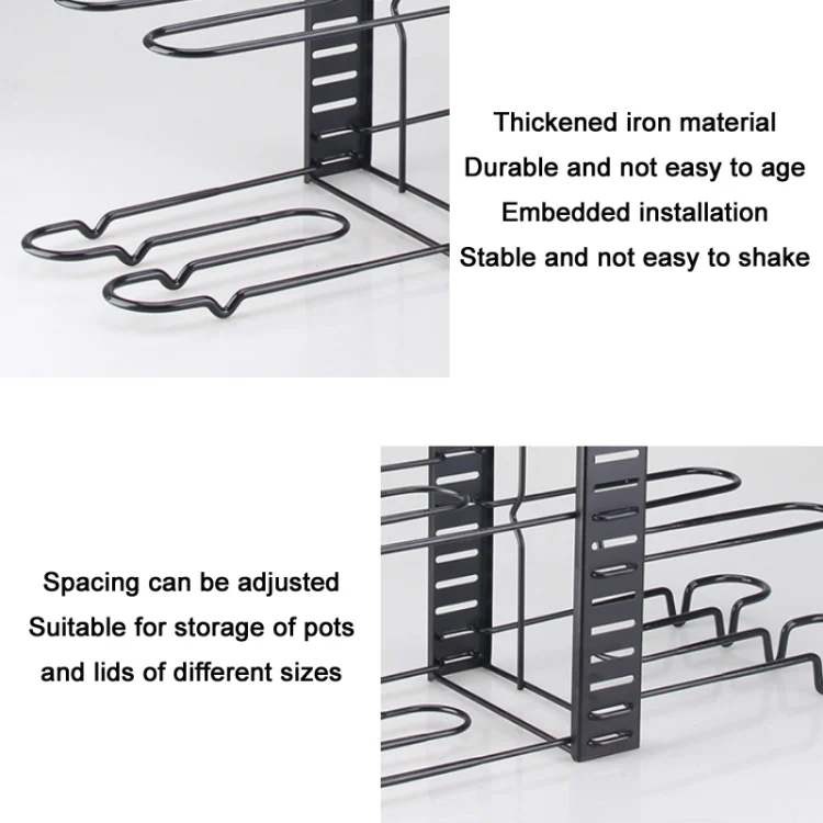TBD0602693001_B2.webp Kitchen Vertical Folding Detachable Pot Lid Holder, Specification: - Image 3