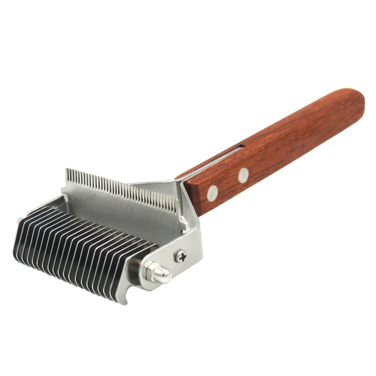 TBD0602693701_B2.webp Pet Wooden Handle Dual-purpose Stainless Steel Comb Pet Hair Removal Comb - Image 3