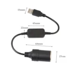 2 PCS Car USB to Cigarette Lighter Socket 5V to 12V Boost Power Adapter Cable - Image 3