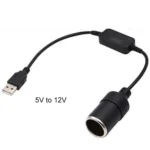 2 PCS Car USB to Cigarette Lighter Socket 5V to 12V Boost Power Adapter Cable - Image 5