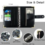 A6 PU Leather Color Printing Notebook Zipper Bag Loose-leaf Budget Binder - Image 3