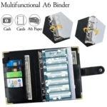 A6 PU Leather Color Printing Notebook Zipper Bag Loose-leaf Budget Binder - Image 4