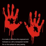 5 Sets Waterproof Sunscreen Reflective Car Sticker Blood Handprint Halloween Sticker - Image 2