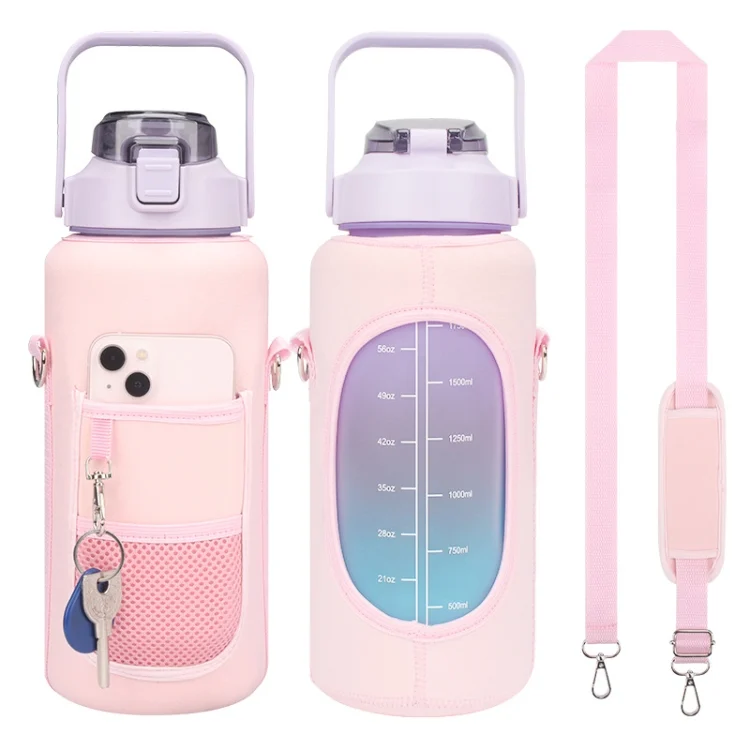 2L Diving Material Water Bottle Cover Case with Strap