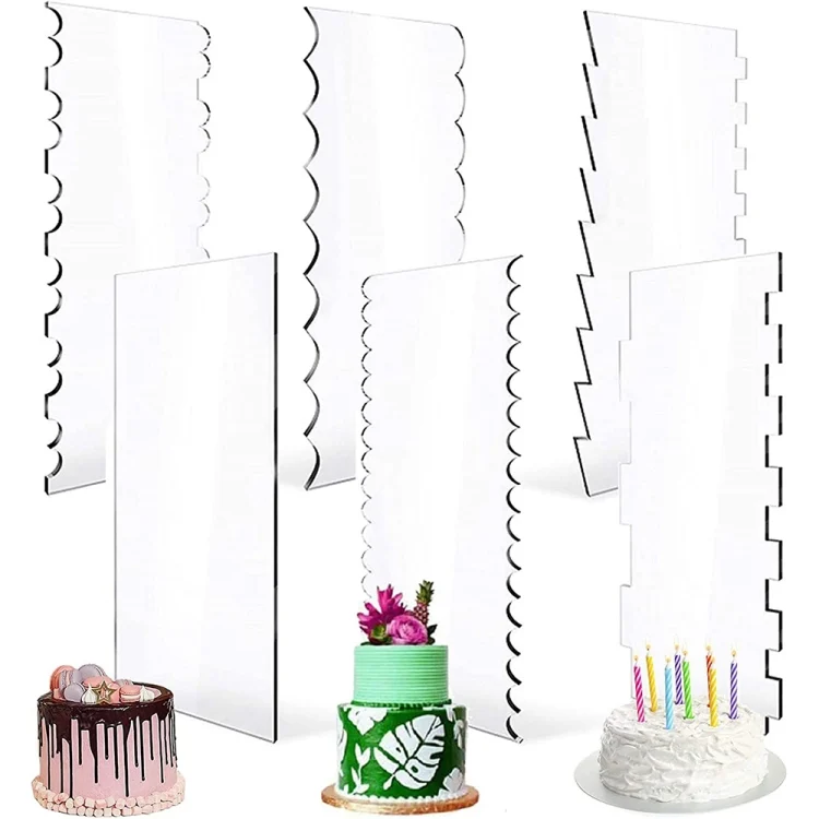 TBD06027158.webp 6 In 1 Clear Acrylic Cake Scraper Smoothing Tool Set - Image 1