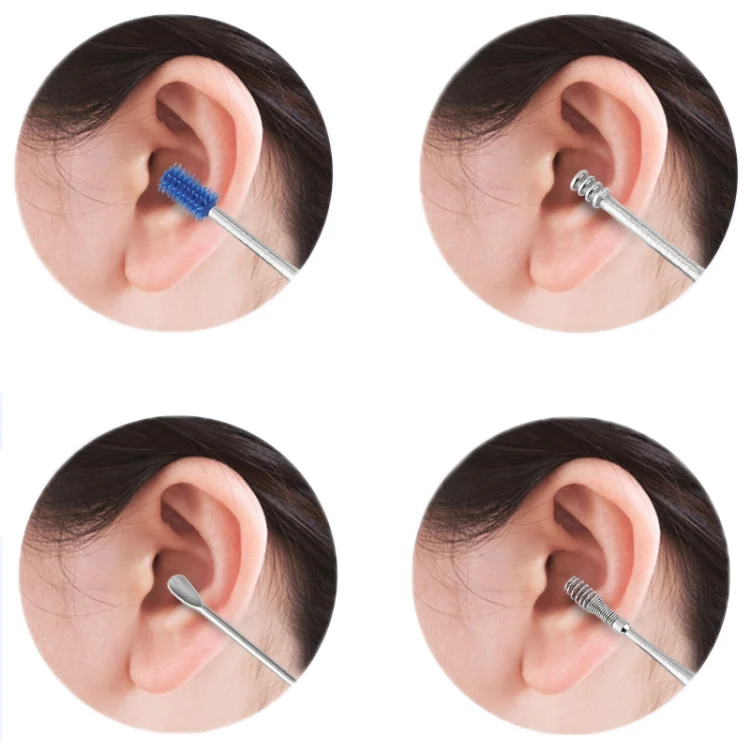 TBD0602718101_B3.webp 1 Pack Push-Pull Cylinder Storage Ear Scoop Set, Specification: 6 PCS/Set Black - Image 4