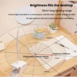 Three-color Temperature Infinite Dimming LED Clip Eye Protection Bedside Lamp - Image 4