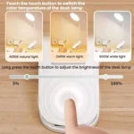 Three-color Temperature Infinite Dimming LED Clip Eye Protection Bedside Lamp - Image 5