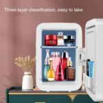 4L  45W Home Car Dual Purpose Refrigerator With Touch Light Makeup Mirror,CN Plug - Image 3