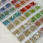 Nail Art 6 Grid Pointed Bottom Diamond Nail Jewelry, Specification: 05 Purple Red - Image 3