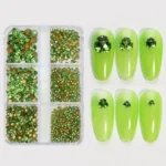 Nail Art 6 Grid Pointed Bottom Diamond Nail Jewelry, Specification: 05 Purple Red - Image 4