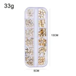 12 Grid Flat Bottom Shaped Nail Rhinestones Nail Decoration - Image 2