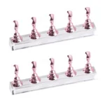2 PCS Nail Art Chessboard Holder Nail Sheet Acrylic Base Practice Stand
