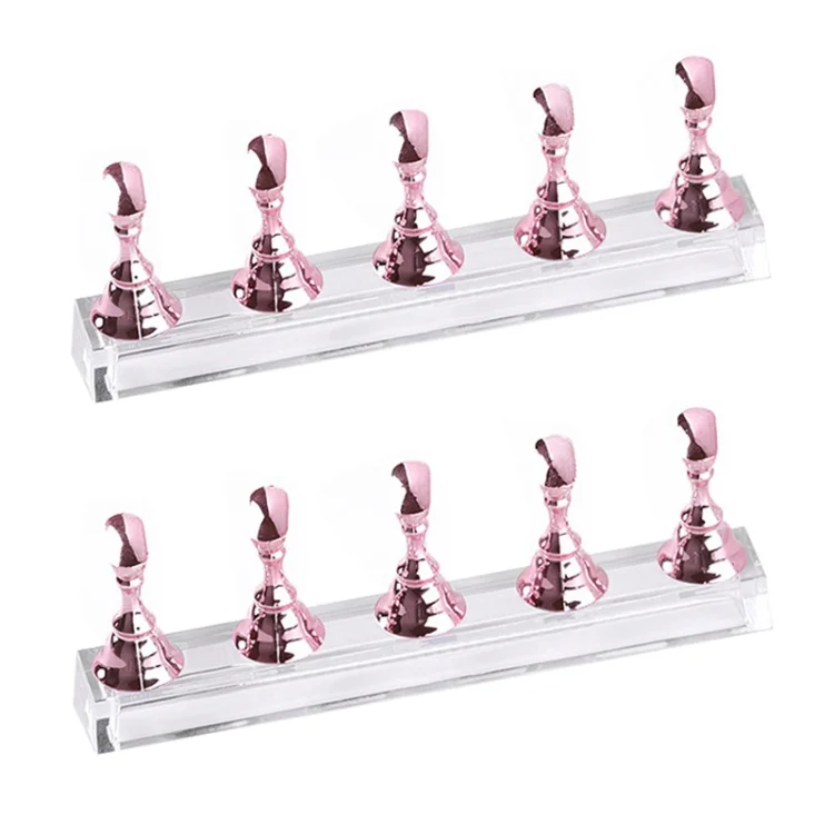 2 PCS Nail Art Chessboard Holder Nail Sheet Acrylic Base Practice Stand