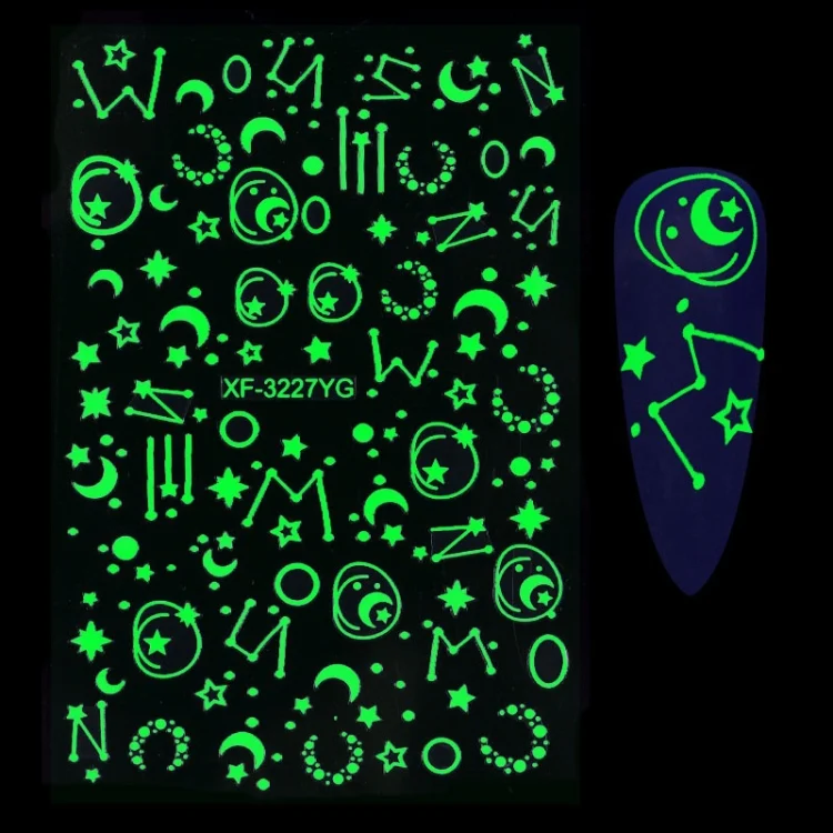 5 PCS TZ0290 Halloween Party Luminous Nail Stickers