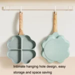 Maifan Stone Love Four-hole Fried Egg Pan Non-Stick Egg Dumpling Pan, Color: - Image 5