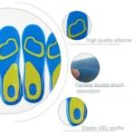 1 Pair Shock Absorption Silicone Gel Insole Arch Orthotic Pad,Size: - Image 3