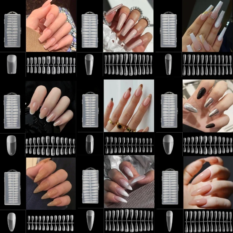 TBD0602735701_1.webp 240 PCS Extended Manicure No-Engraving Frosted Thin Nail Piece - Image 6