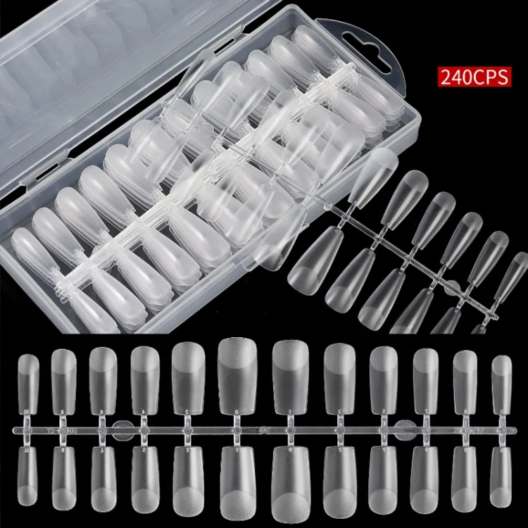 TBD0602735701_B1.webp 240 PCS Extended Manicure No-Engraving Frosted Thin Nail Piece - Image 2