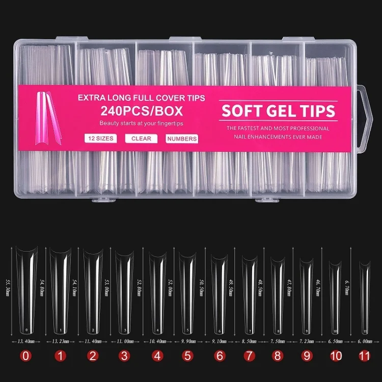 TBD0602738901_1.webp 240 PCS/Box Thin Soft Transparent Nail Pieces - Image 5