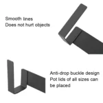 Wall-Mounted Carbon Steel Integrated Pot Lid Holder Kitchen Cutting Board Rack - Image 3