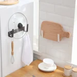 Wall-Mounted Carbon Steel Integrated Pot Lid Holder Kitchen Cutting Board Rack - Image 6