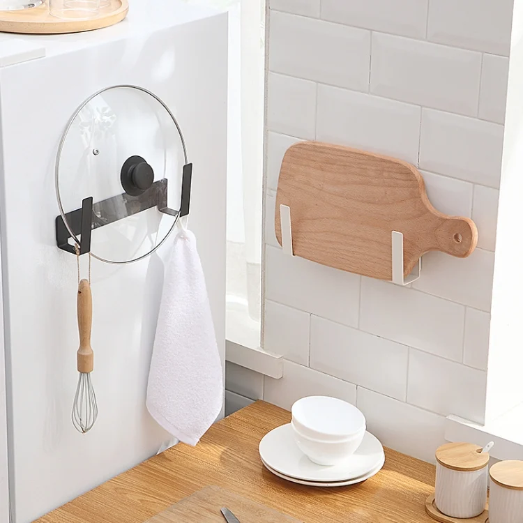 TBD0602744601_B5.webp Wall-Mounted Carbon Steel Integrated Pot Lid Holder Kitchen Cutting Board Rack - Image 6