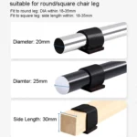 6 PCS U-shaped Iron Tube Dining Table Foot Cover Office Computer Chair Leg Protector - Image 3