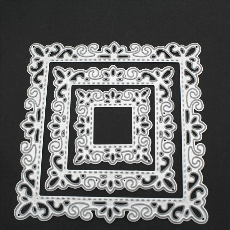 TBD06027561_1.webp Square Lace Metal Hand Scrapbooking Embossing Cutting Die - Image 2